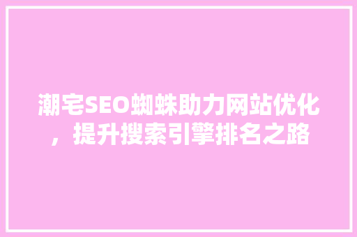 潮宅SEO蜘蛛助力网站优化，提升搜索引擎排名之路