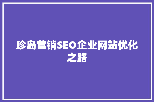 珍岛营销SEO企业网站优化之路