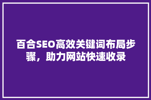 百合SEO高效关键词布局步骤，助力网站快速收录