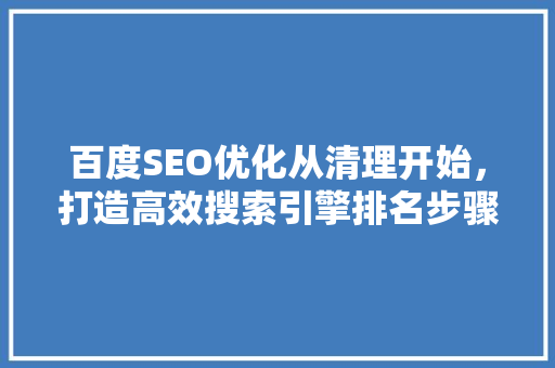 百度SEO优化从清理开始，打造高效搜索引擎排名步骤