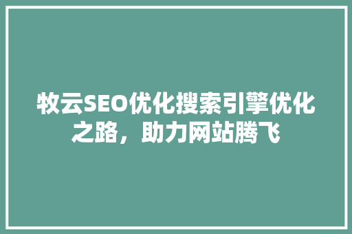 牧云SEO优化搜索引擎优化之路，助力网站腾飞