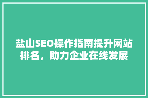 盐山SEO操作指南提升网站排名，助力企业在线发展