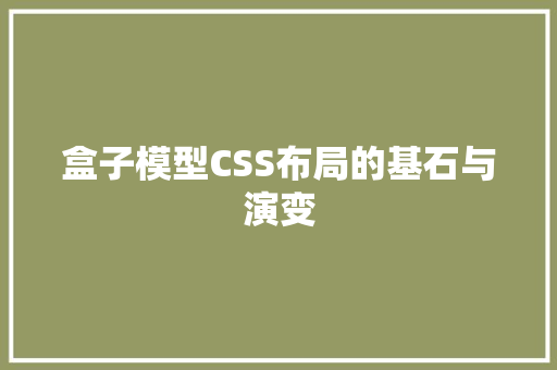 盒子模型CSS布局的基石与演变