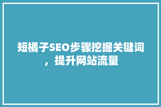 短橘子SEO步骤挖掘关键词，提升网站流量