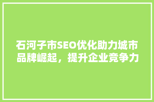 石河子市SEO优化助力城市品牌崛起，提升企业竞争力