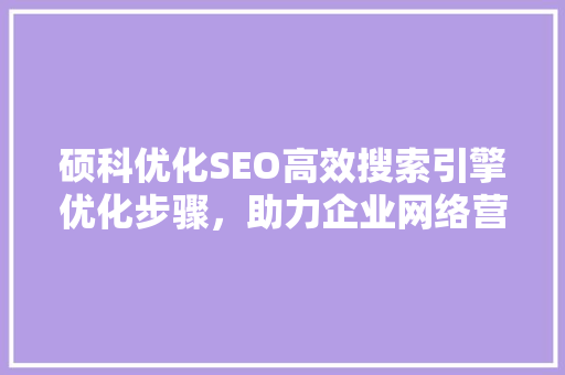 硕科优化SEO高效搜索引擎优化步骤，助力企业网络营销