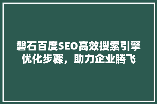 磐石百度SEO高效搜索引擎优化步骤，助力企业腾飞