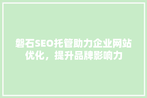 磐石SEO托管助力企业网站优化，提升品牌影响力