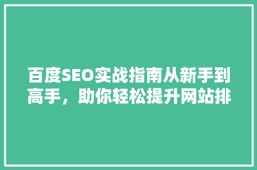 百度SEO实战指南从新手到高手，助你轻松提升网站排名