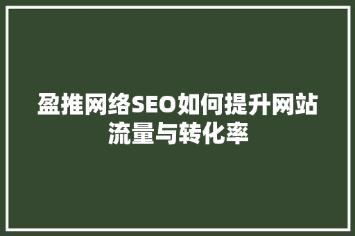 盈推网络SEO如何提升网站流量与转化率