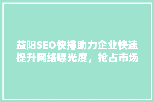 益阳SEO快排助力企业快速提升网络曝光度，抢占市场先机