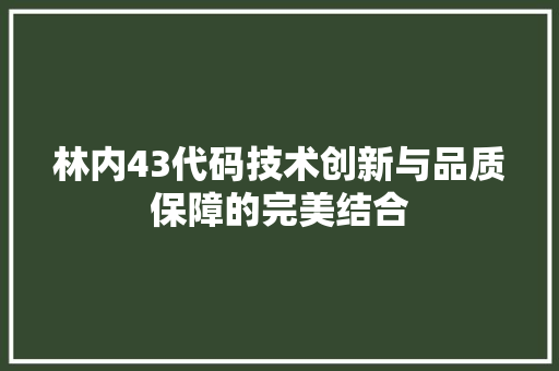 林内43代码技术创新与品质保障的完美结合