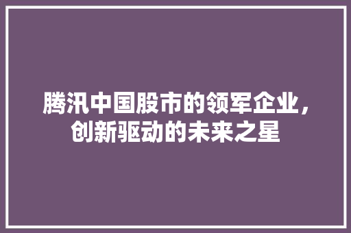 腾汛中国股市的领军企业，创新驱动的未来之星