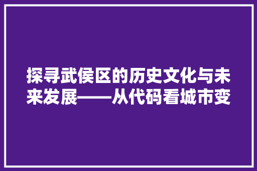 探寻武侯区的历史文化与未来发展——从代码看城市变迁