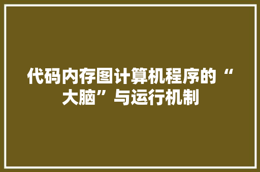 代码内存图计算机程序的“大脑”与运行机制