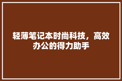 轻薄笔记本时尚科技，高效办公的得力助手