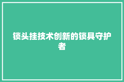 锁头挂技术创新的锁具守护者