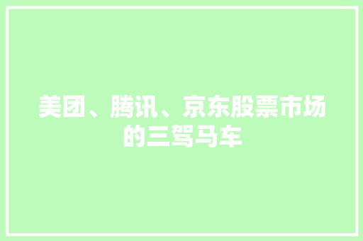 美团、腾讯、京东股票市场的三驾马车