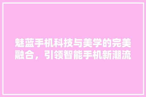 魅蓝手机科技与美学的完美融合，引领智能手机新潮流