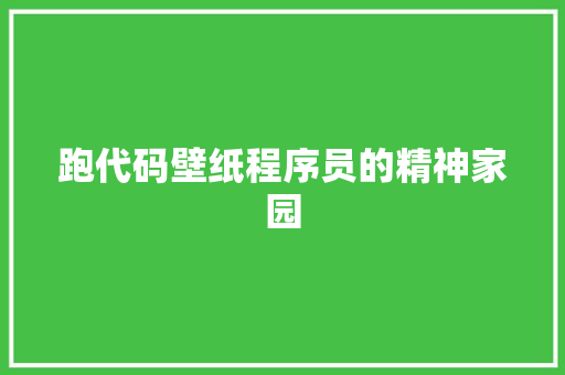 跑代码壁纸程序员的精神家园