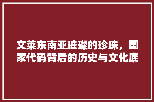 文莱东南亚璀璨的珍珠，国家代码背后的历史与文化底蕴