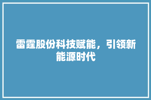 雷霆股份科技赋能，引领新能源时代