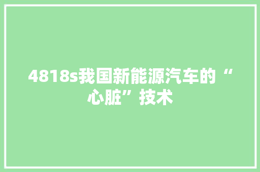 4818s我国新能源汽车的“心脏”技术