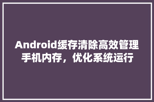 Android缓存清除高效管理手机内存，优化系统运行