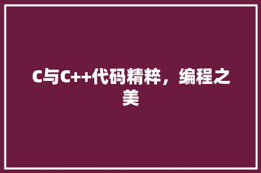 C与C++代码精粹，编程之美