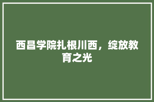 西昌学院扎根川西，绽放教育之光