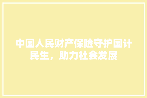 中国人民财产保险守护国计民生，助力社会发展