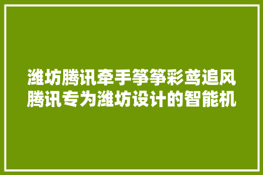 潍坊腾讯牵手筝筝彩鸢追风腾讯专为潍坊设计的智能机械人亮相