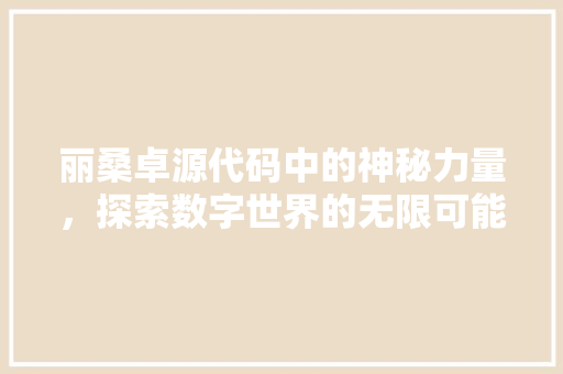 丽桑卓源代码中的神秘力量，探索数字世界的无限可能