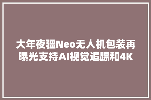 大年夜疆Neo无人机包装再曝光支持AI视觉追踪和4K视频录制