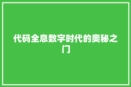 代码全息数字时代的奥秘之门