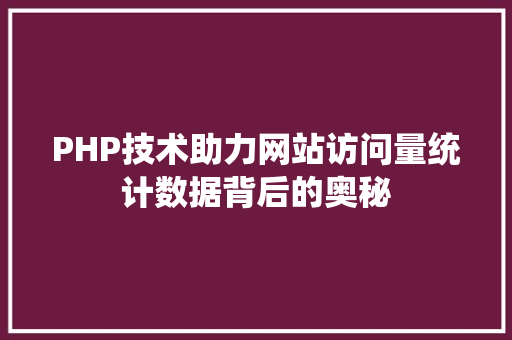 PHP技术助力网站访问量统计数据背后的奥秘