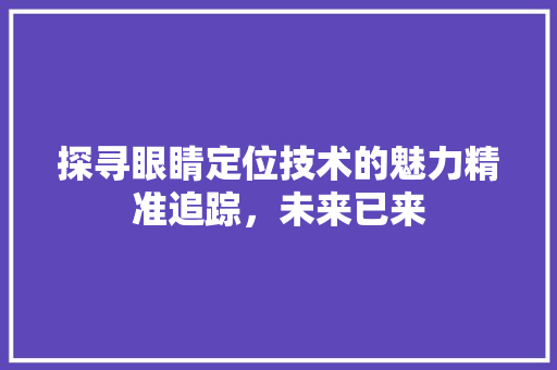 探寻眼睛定位技术的魅力精准追踪，未来已来