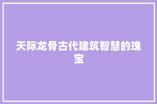 天际龙骨古代建筑智慧的瑰宝