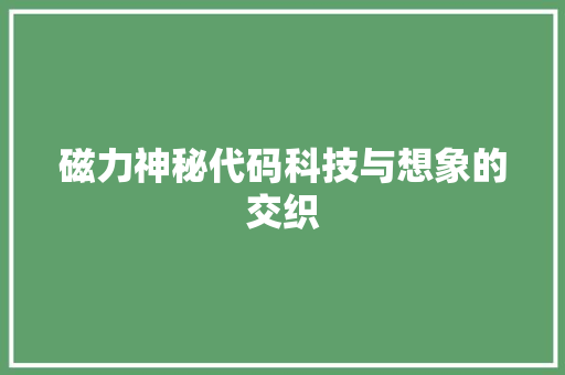 磁力神秘代码科技与想象的交织