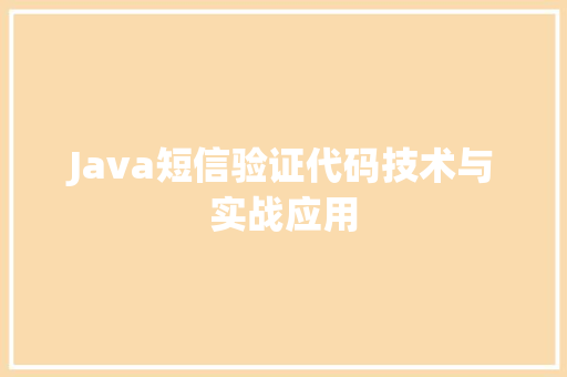 Java短信验证代码技术与实战应用