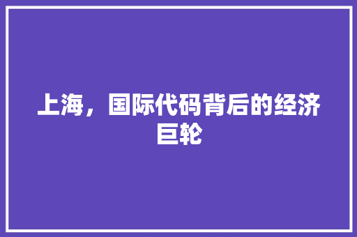 上海，国际代码背后的经济巨轮