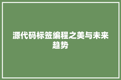 源代码标签编程之美与未来趋势