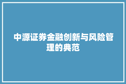 中源证券金融创新与风险管理的典范