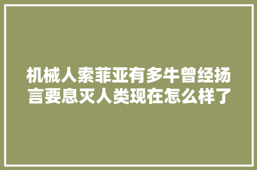 机械人索菲亚有多牛曾经扬言要息灭人类现在怎么样了