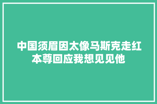 中国须眉因太像马斯克走红本尊回应我想见见他