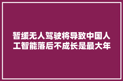 暂缓无人驾驶将导致中国人工智能落后不成长是最大年夜的不屈安