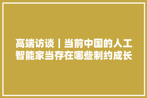 高端访谈｜当前中国的人工智能家当存在哪些制约成长的问题